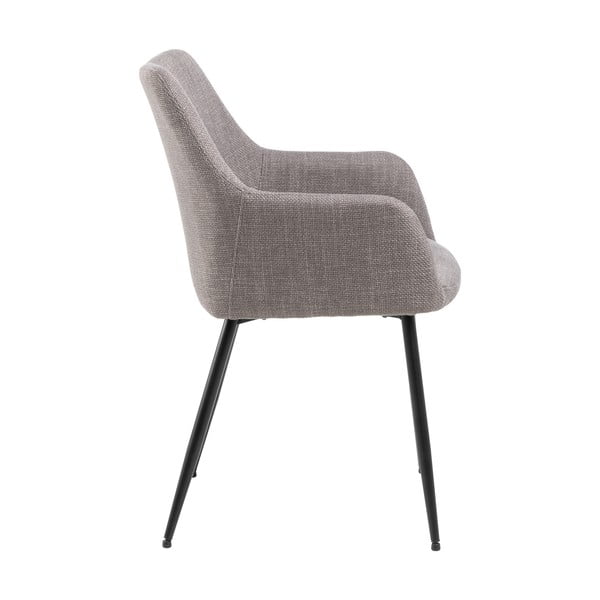 Világosszürke kárpitozott karfás étkezőfotel szett 2 db-os Lizzy – Actona-image-3