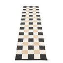 Fekete-krémszínű kültéri-beltéri futószőnyeg 70x300 cm Pix Black Vanilla – Pappelina