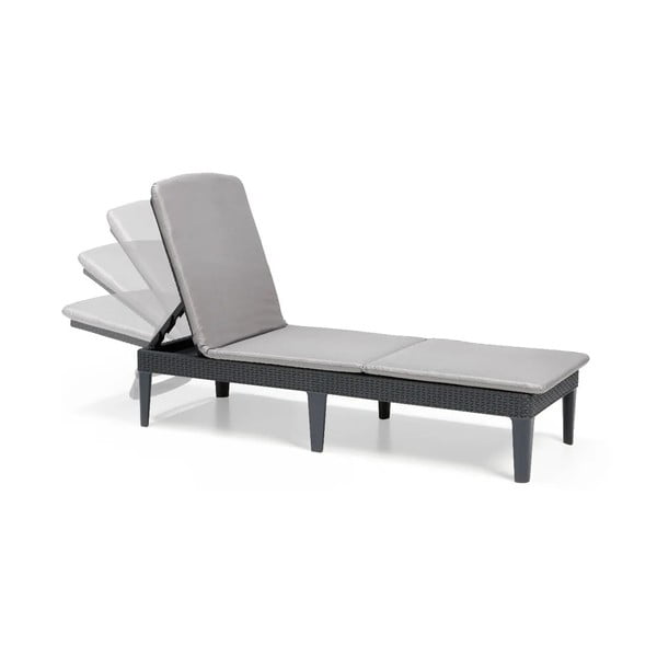Sötétszürke műanyag kerti napozóágy Jaipur – Keter-image-2