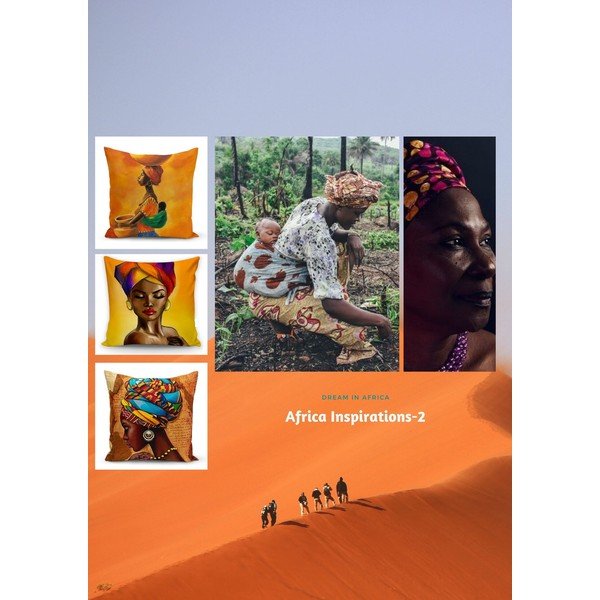 African Culture 3 db párnahuzat, 45 x 45 cm - Minimalist Cushion Covers-image-4