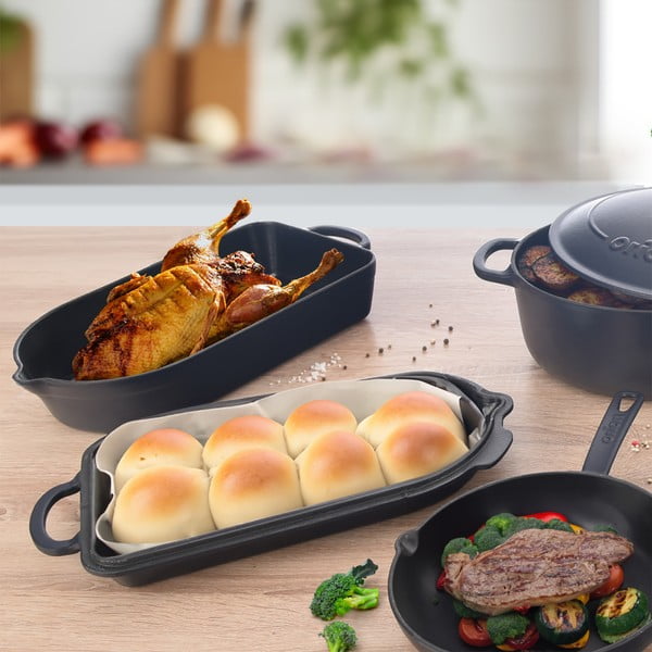 Öntöttvas sütőedény 22x42,5 cm LITINA SMALT – Orion-image-3