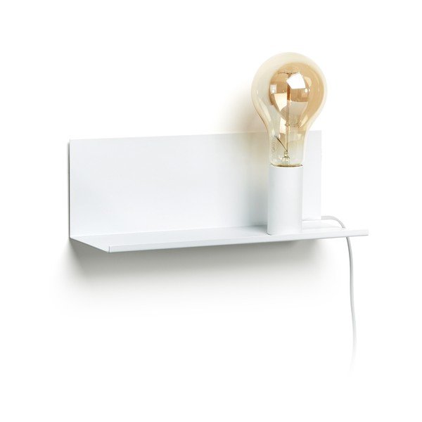 Fehér fali lámpa polccal Hannah – Kave Home