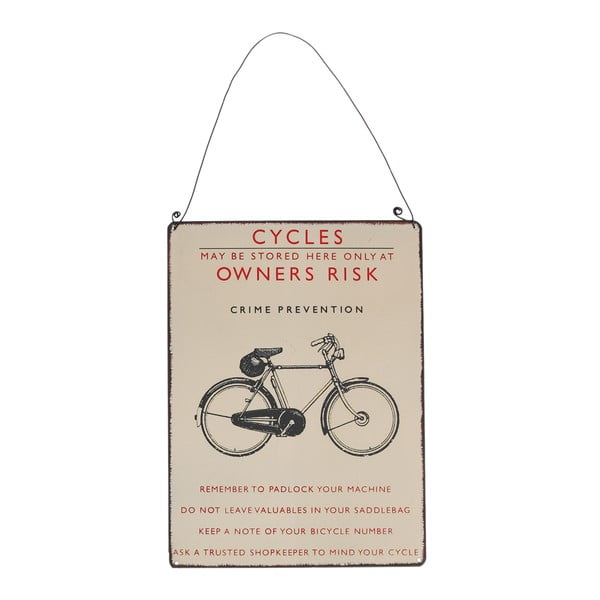 Fém falitábla 17x23 cm Retro Bicycle – Rex London