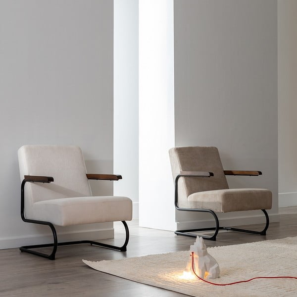 Szürkésbarna zsenília fotel Industra – Ixia-image-4