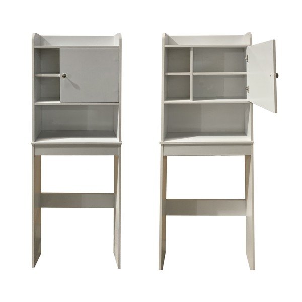 Fehér magas szekrény mosógép/WC fölé 58x173 cm Laundry – Tomasucci-image-3
