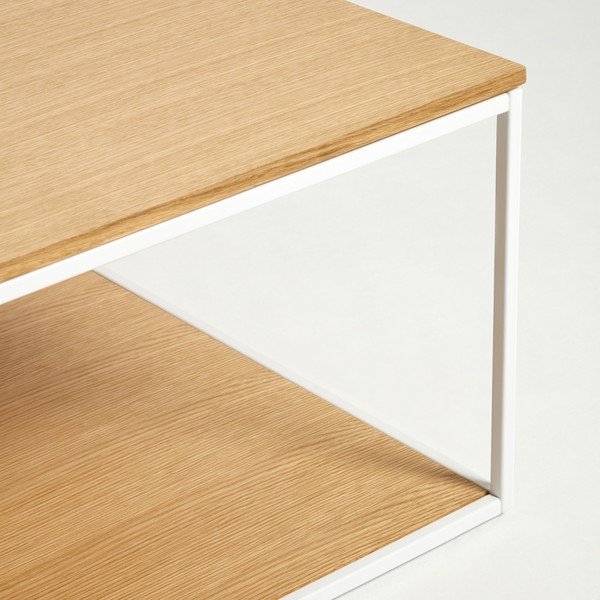 Dohányzóasztal tölgyfa dekoros asztallappal 80x80 cm Yona - Kave Home-image-2