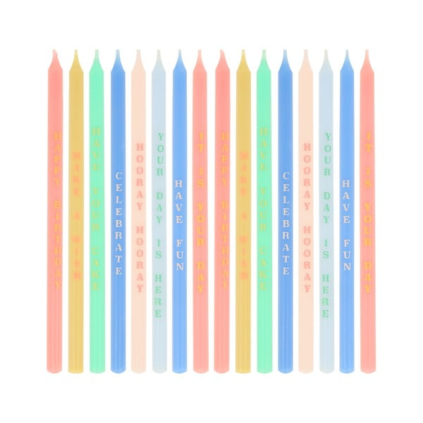 Tortagyertya készlet 16 db-os Birthday Phrases – Meri Meri-image-2