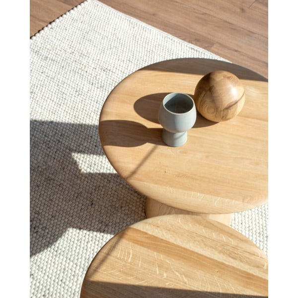 Tölgyfa kerek tárolóasztal ø 55 cm Mushroom – Gazzda-image-3