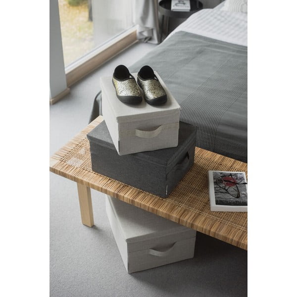 Bézs fedeles textil tárolódoboz 35x26x19 cm Soft Storage – Bigso-image-4