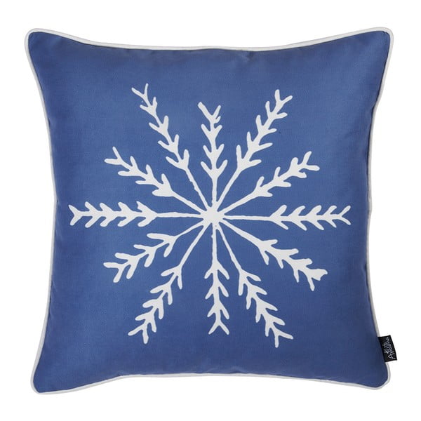 Honey Snowflake kék párnahuzat karácsonyi motívummal, 45 x 45 cm - Mike & Co. NEW YORK