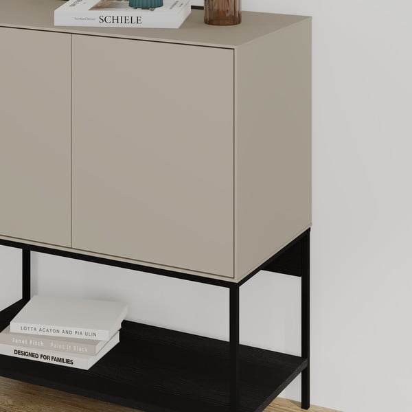 Fekete-krémszínű szekrény 80x90x40 cm Amira – Marckeric-image-4