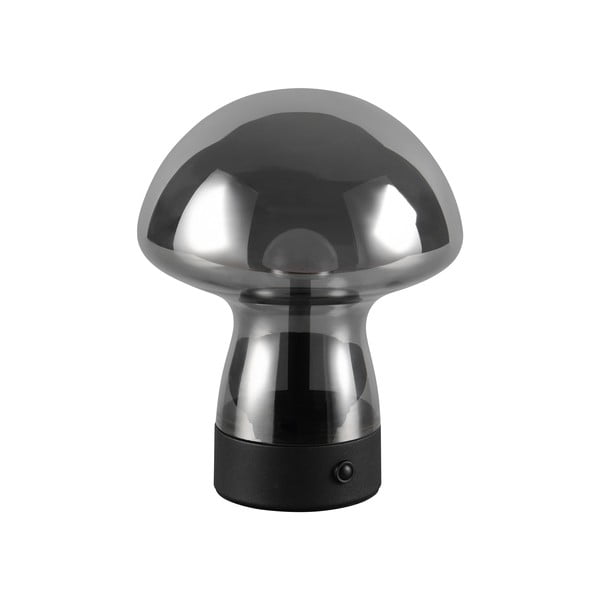 Szürke LED asztali lámpa üveg búrával (magasság 18 cm) Dooley – Trio