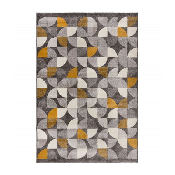 Alcazar szürke-sárga szőnyeg, 200 x 290 cm - Flair Rugs