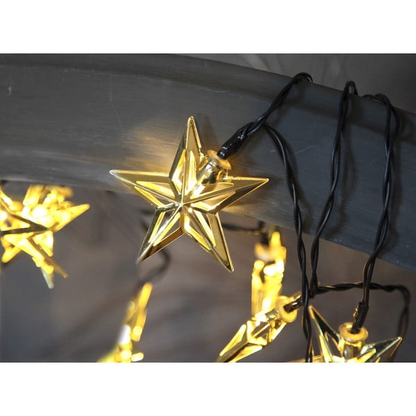 Metal Stars Golden LED világító fényfüzér 10 izzóval, hosszúság 1,35 m - Best Season