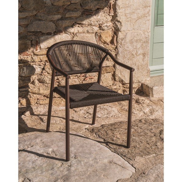 Barna rattan kerti szék Livadia – Kave Home-image-2