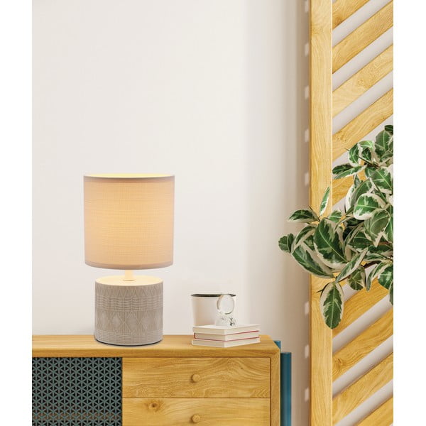 Bézs asztali lámpa textil búrával (magasság 26 cm) Dina – Candellux Lighting-image-1