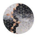 Fekete-fehér mosható kerek szőnyeg ø 100 cm – Vitaus