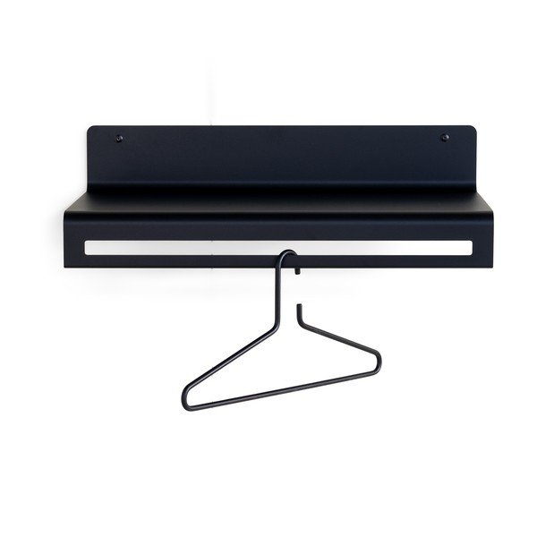 Fekete fém fali fogas polccal 60 cm Sway – Spinder Design-image-4