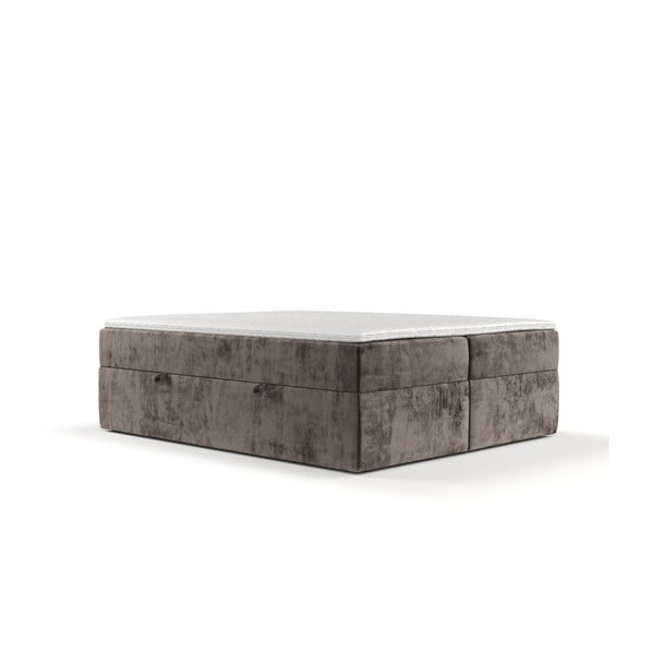 Barna ágyneműtartós boxspring ágy 200x200 cm Yoko – Maison de Rêve
