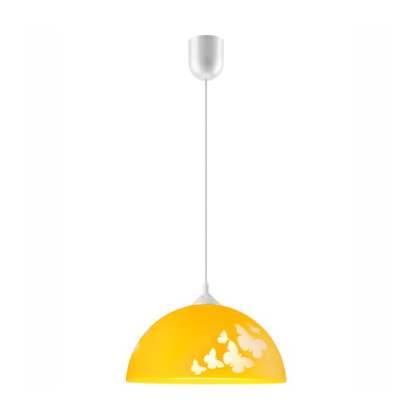 Okkersárga gyerek lámpa üveg búrával ø 30 cm Mariposa – LAMKUR