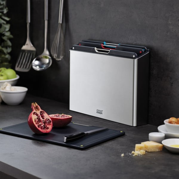 Vágódeszka készlet állvánnyal, 4 db-os 7x35,5 cm Folio - Joseph Joseph-image-1