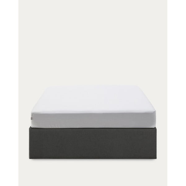 Fekete kárpitozott ágyneműtartós franciaágy 180x200 cm Matters – Kave Home-image-3