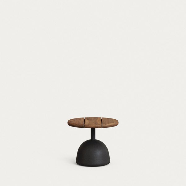Kerek kerti dohányzóasztal akácfa asztallappal ø 43 cm Saura – Kave Home-image-1