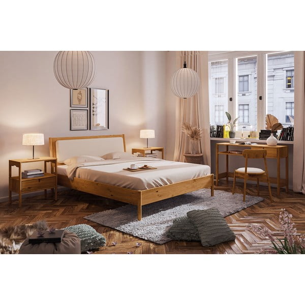 Natúr színű tölgyfa egyszemélyes ágy 90x200 cm Pola – The Beds-image-4