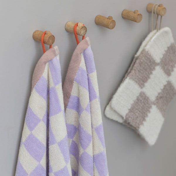 Világossárga-lila organikus pamut törölköző 50x90 cm Retro – Mette Ditmer Denmark-image-2