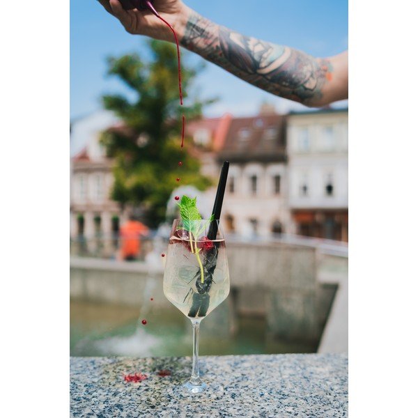 6 db-os fekete üveg szívószál készlet, hosszúság 20 cm - Vialli Design-image-1