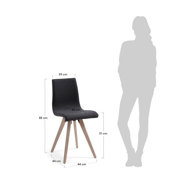 Una 4 részes fekete étkezőszék szett - La Forma-image-1