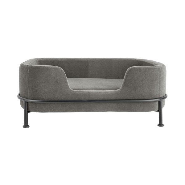 Szürke bársony univerzális kisállat fekhely 42x63 cm Puffed – Leitmotiv