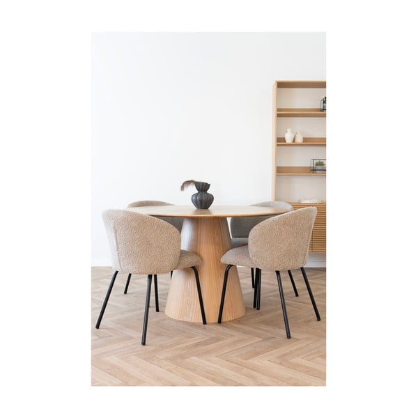 Kerek étkezőasztal kőrisfa dekoros asztallappal ø 120 cm Bolton – House Nordic-image-2