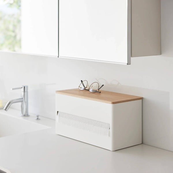 Fehér fém papírtörlő tartó Rin – YAMAZAKI-image-3