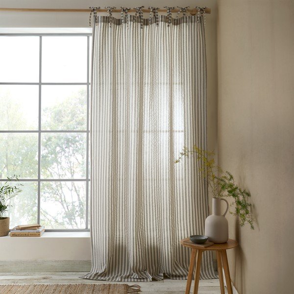 Szürke függöny 140x229 cm Zanzibar Woven Stripe – Pineapple Elephant-image-1