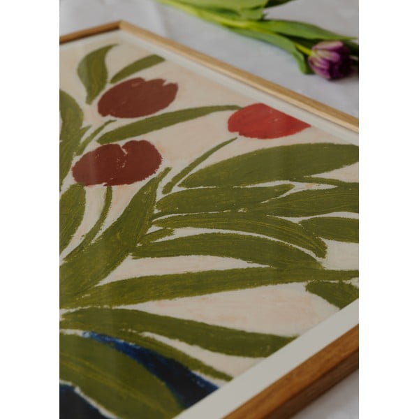 Poszter 70x50 cm Tulips in a Blue Vase – Anine Cecilie Iversen – The Poster Club-image-2