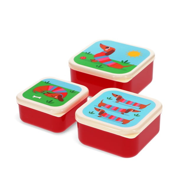 Gyerek uzsonnás doboz szett 3 db-os Sausage Dog – Rex London-image-2