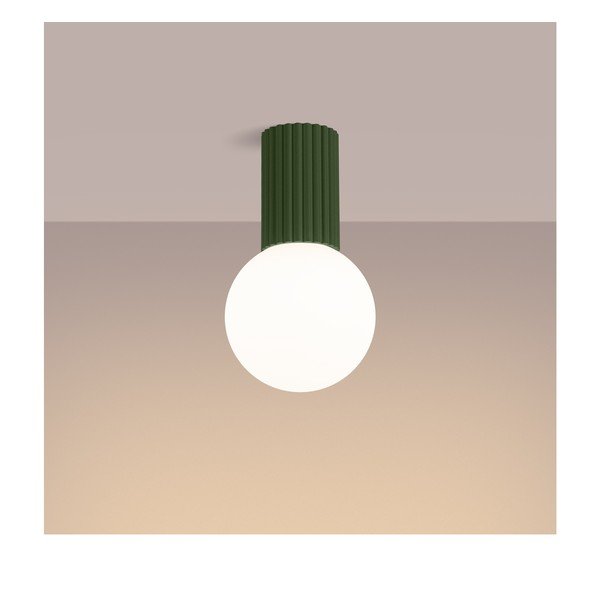 Zöld mennyezeti lámpa üveg búrával ø 12 cm Orbital – Sollux-image-1