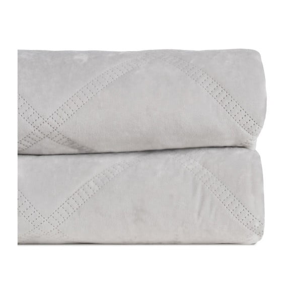 Krémszínű bársony steppelt ágytakaró 230x260 cm – Ixia