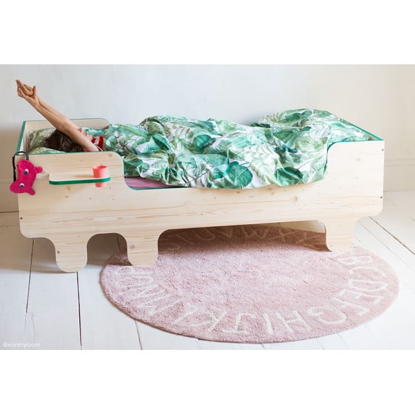 Világos rózsaszín mosható kézi szövésű pamut gyerek szőnyeg ø150 cm ABC Vintage Nude – Lorena Canals-image-4