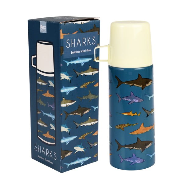 Kék gyerek termosz 350 ml Sharks – Rex London-image-4