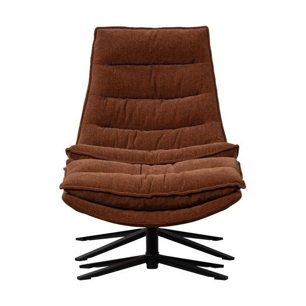 Barna forgó zsenília fotel lábtartóval Kube – WOOOD-image-3