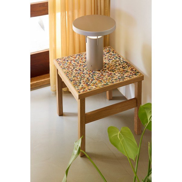 Tárolóasztal tölgyfa dekorral 40x40 cm Confetti – Hübsch-image-2
