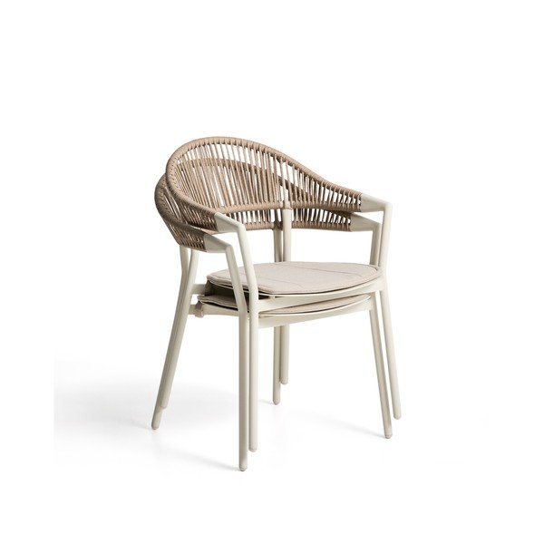 Bézs párnázott kerti szék Alimia – Kave Home-image-3