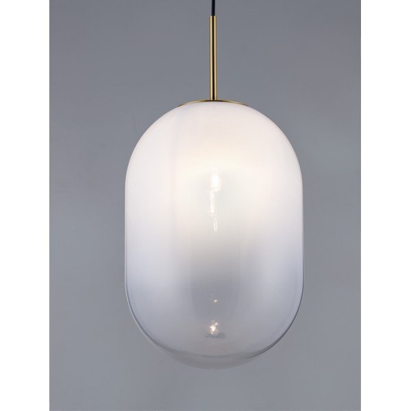 Fehér-aranyszínű üveg függőlámpa ø 24 cm Chrysi – Nova Luce-image-1