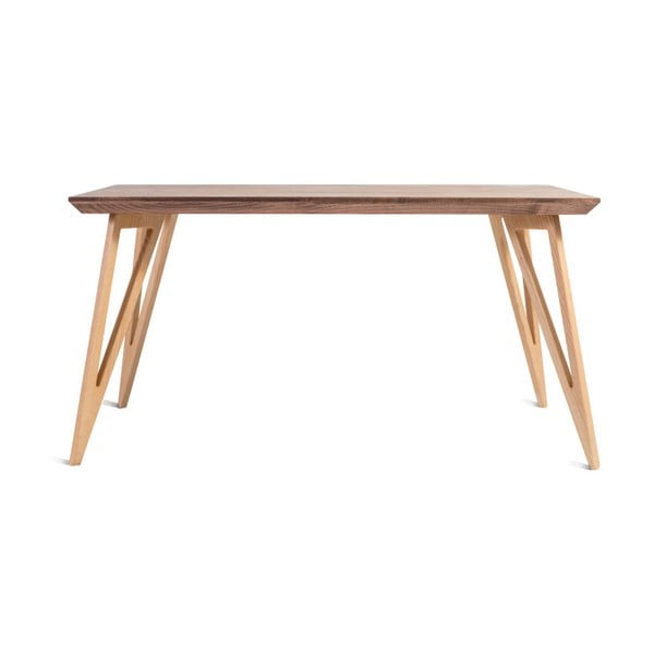 Triangle tömör kőrisfa étkezőasztal, 120 x 80 cm - Charlie Pommier