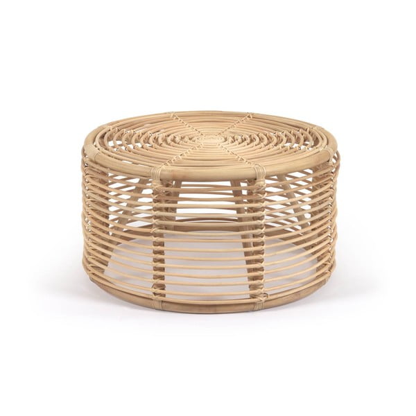 Natúr színű rattan kerek dohányzóasztal ø 66 cm Kohana – Kave Home