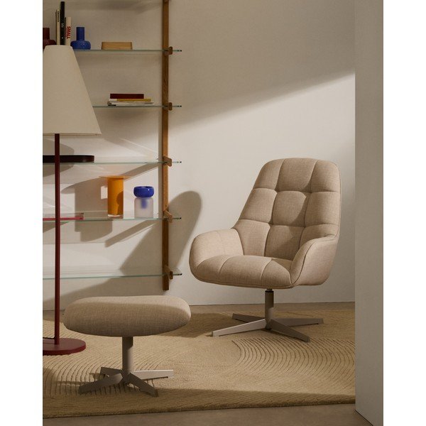 Bézs forgó fotel Jaspe – Kave Home-image-1