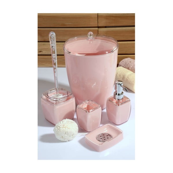 Karin pink fürdőszobai kiegészítő szett, 5 darabos
