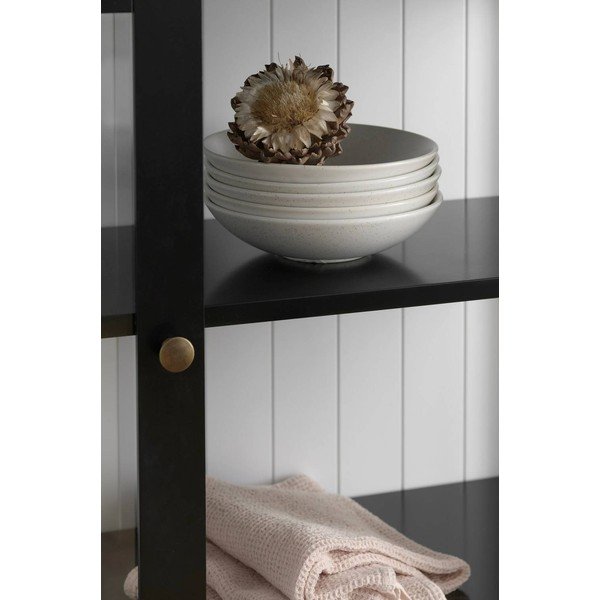 Fekete MDF tálalószekrény 98x193x34 cm Wilma – Ellos Home-image-2